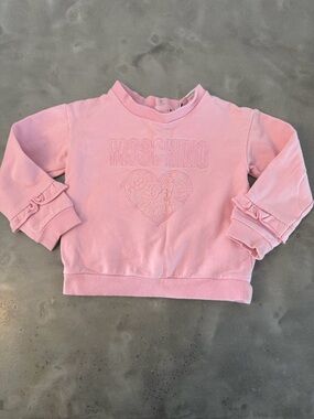 Moschino Pink Ruffle Heart Sweatshirt